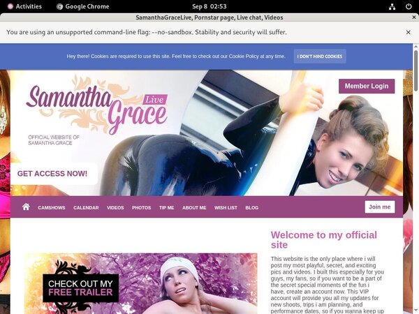 Free Account Samanthagracelive.modelcentro.com