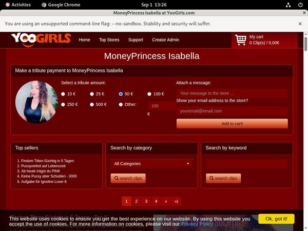 Password For Moneyprincess Isabell